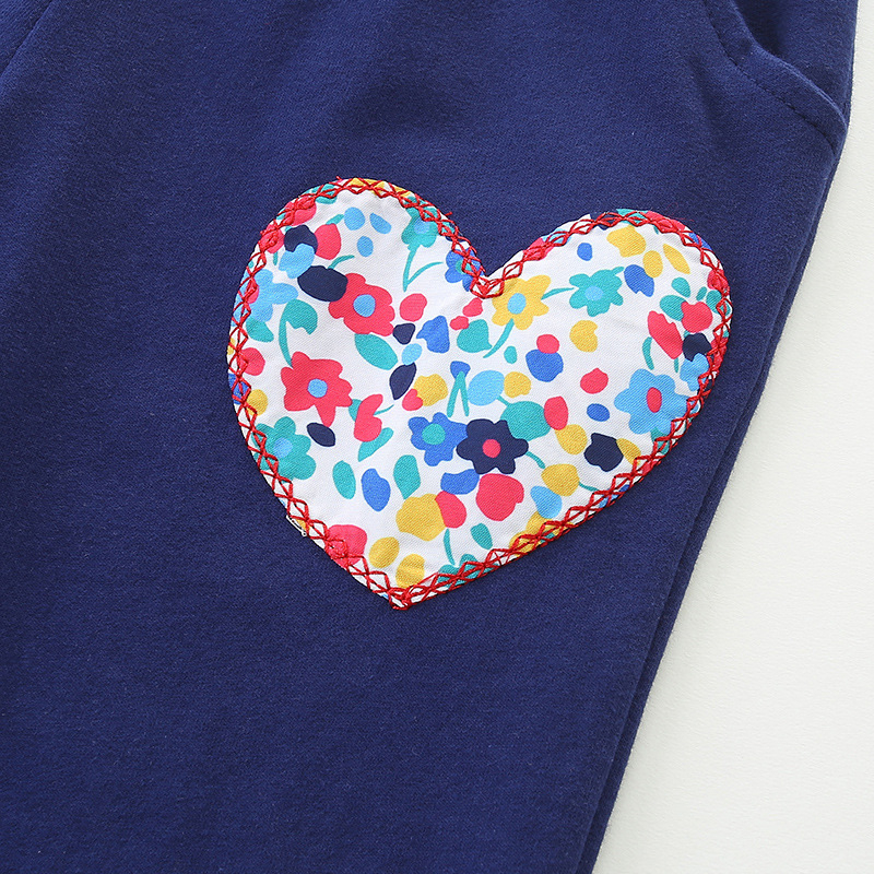 25 jesenskih novih djevojčijih hlača, pletenih pamučnih dječjih sportskih hlača u europskom i američkom stilu, s vezom i podstavljenim dječjim hlačama