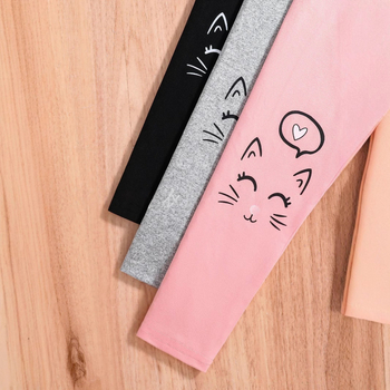 Amazon Crossborder Hot Selling Άνοιξη και Φθινόπωρο Κορίτσια Cartoon Cat Straight Leggings Μονόχρωμο Μακρύ Johns Ζεστό Παντελόνι