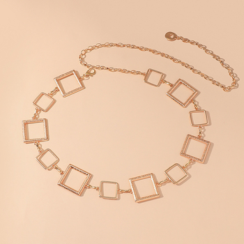 Štvorcový opasok pre ženy v štýle Ins Fashion s JK spoločenskou košeľou, ozdobným pásom, kovovou retiazkou v páse pre ženy