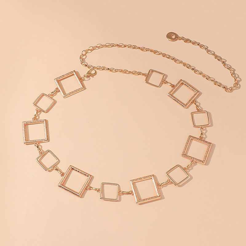 Štvorcový opasok pre ženy v štýle Ins Fashion s JK spoločenskou košeľou, ozdobným pásom, kovovou retiazkou v páse pre ženy