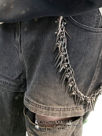 AVAVAV Niche Design Νέα Hip Hop Punk Παντελόνια Αλυσίδα Τζιν Μέση Αλυσίδα Rivet Βαριά τσάντα μενταγιόν Αξεσουάρ