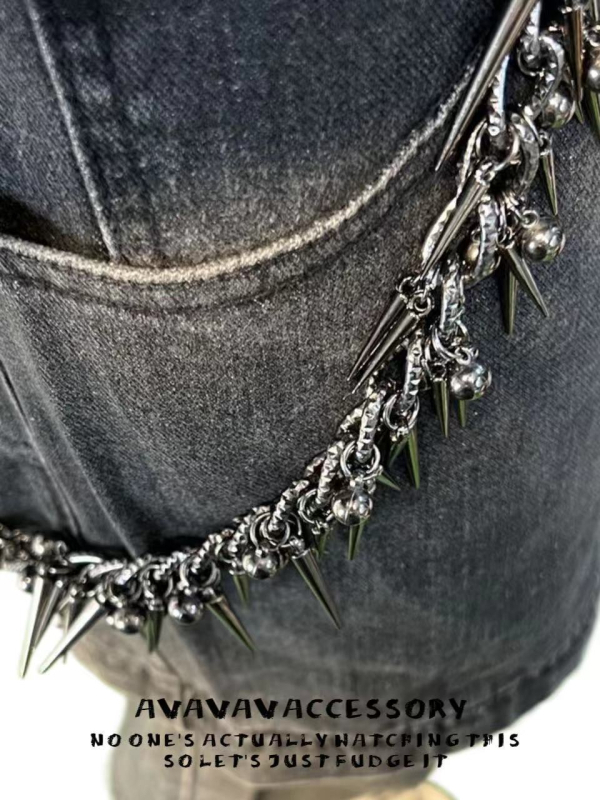 AVAVAV Niche Design Novi hip hop punk hlače lanac traperice struk lanac zakovica teška torbica privjesak dodaci