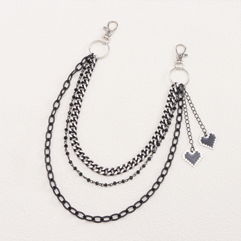 Κοσμήματα μόδας από την Ευρώπη και την Αμερική, εξατομικευμένα, τάση μόδας, σκούρα αράχνη, διπλής στρώσης, μεταλλική αλυσίδα παντελονιών, όλα τα χρώματα για άνδρες