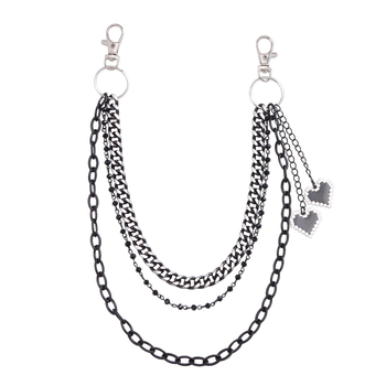 Κοσμήματα μόδας από την Ευρώπη και την Αμερική, εξατομικευμένα, τάση μόδας, σκούρα αράχνη, διπλής στρώσης, μεταλλική αλυσίδα παντελονιών, όλα τα χρώματα για άνδρες