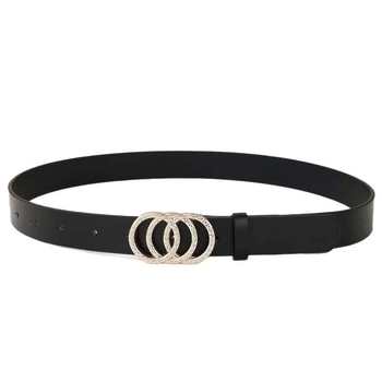 σε απόθεμα διασυνοριακή ευρωπαϊκή και αμερικανική γυναικεία μόδα χρυσό 3-κύκλο αγκράφα κράματος με διαμάντια Joker απλή γεωμετρική ζώνη χονδρικής