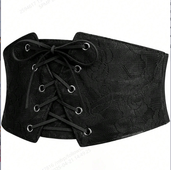 Tarpvalstybinė europietiška ir amerikietiška retro stiliaus aukščiausios klasės nėriniais siuvinėta juosmens apdangalinė, tinkanti prie visų stilių suknelės, elegantiška madinga puošmena.