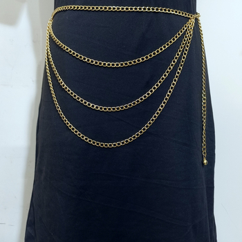 Ευρωπαϊκά και αμερικανικά διασυνοριακά κοσμήματα μόδας πολλαπλών στρώσεων χιπ χοπ αλυσίδα μέσης απλή μενταγιόν μπάλα αλυσίδα μέσης καυτή φούντα κοριτσιών σε απόθεμα χονδρικής