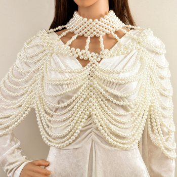 Euroopa ja Ameerika uue stiili kerge luksuslik käsitsi valmistatud helmestega kehaketi pärlitega tutiga vastupidavad atmosfäärilised tipptasemel pulmakleitide aksessuaarid