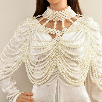 Euroopa ja Ameerika uue stiili kerge luksuslik käsitsi valmistatud helmestega kehaketi pärlitega tutiga vastupidavad atmosfäärilised tipptasemel pulmakleitide aksessuaarid