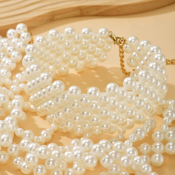 Euroopa ja Ameerika uue stiili kerge luksuslik käsitsi valmistatud helmestega kehaketi pärlitega tutiga vastupidavad atmosfäärilised tipptasemel pulmakleitide aksessuaarid