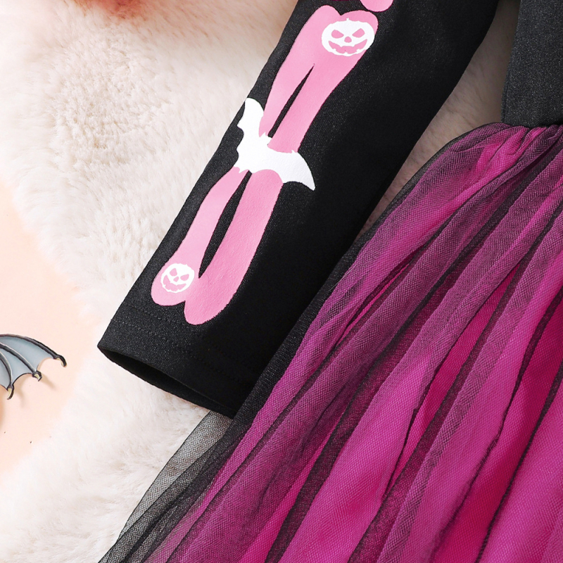 Ew Export Îmbrăcăminte pentru copii și fete de mărime mică și mijlocie, rochie de primăvară și toamnă cu mânecă lungă, din plasă, cu împletitură, Q1475-C