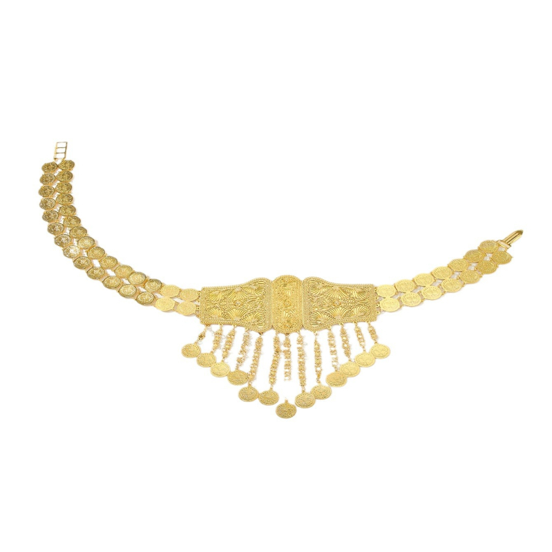 Трансгранична нова етническа стилна орнамент за талия, голяма верижка за талия с висулка за монета, геометричен пискюл, орнамент за талия, верижка за пъпа и тяло