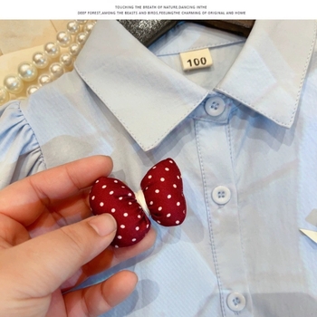 Νέο Κορεάτικο Στυλ Φόρεμα-Πουκάμισο για Κορίτσια 2025, Κομψό, Άνοιξη και Φθινόπωρο, Νέο Κοριτσίστικο Φόρεμα με Μακρυμάνικο Φιόγκο