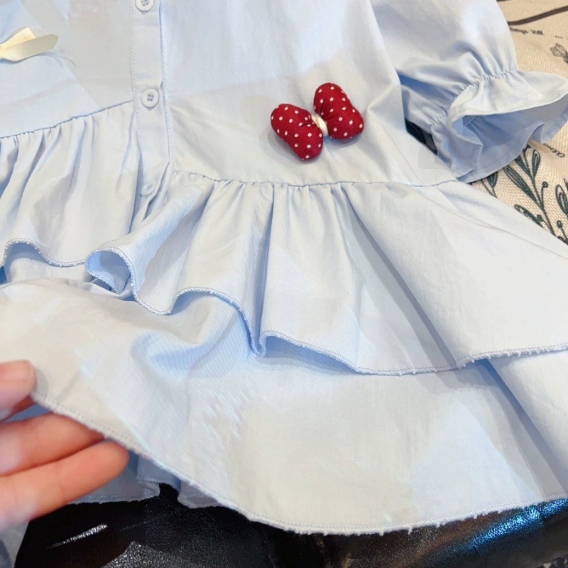 2025 Új, lányos, koreai stílusú, stílusos ingruha Tavaszi és őszi új, masnis, hosszú ujjú lányka ruha