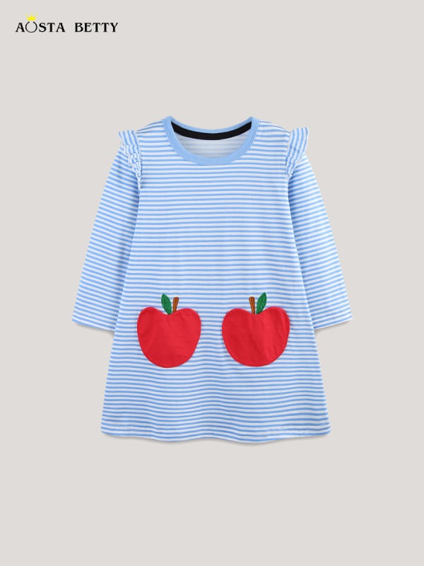 25 de rochii noi de toamnă pentru fete, stil european și american, rochie de prințesă cu pete, dungi cu desene animate, mâneci zburătoare, rochie pentru copii, livrare directă