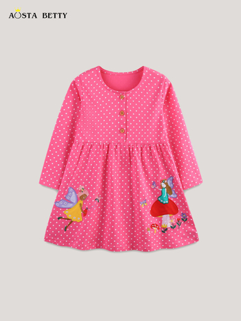 25 Νέα Φθινοπωρινά Φορέματα για Κορίτσια, Χαριτωμένα Κεντημένα Παιδικά Φορέματα Πριγκίπισσας, Πλεκτά Παιδικά Φορέματα από Βαμβάκι, Ολόσωμα με Αποστολή Drop Shipping