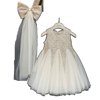 Πρωτότυπο φόρεμα για κορίτσια 2024 Καλοκαιρινό στυλ για μωρά κορίτσια, δημοφιλές φόρεμα για κορίτσια, κομψό παιδικό φόρεμα πριγκίπισσας από πλέγμα