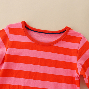 25 Φθινοπωρινό Νέο Φόρεμα Κοριτσιών Χιονάνθρωπος Κεντημένο Αυτοκόλλητο Ριγέ Casual Στρογγυλή Λαιμόκοψη Παιδική Φούστα Halloween