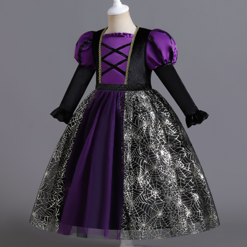 Helovino vaikų drabužiai mergaičių princesės suknelė raganos suknelė mažos raganos suknelė cosplay kostiumas šokių pasirodymo drabužiai