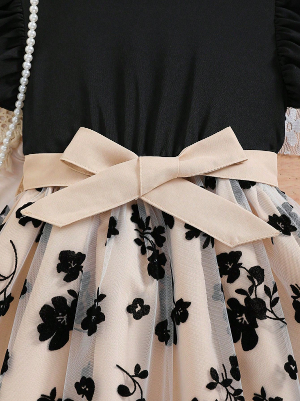 2025 διασυνοριακή Ευρώπη και Ηνωμένες Πολιτείες άνοιξη και καλοκαίρι νέο φόρεμα για κορίτσια με μανίκια που πετάει, πλεκτό πουλόβερ για παιδιά, φούστα πριγκίπισσας