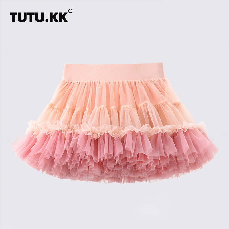 Fustă tutu de toamnă nouă pentru fete, fustă plisată de toamnă și de iarnă, fustă pentru copii, fustă cu gradient de pudră pentru fete, clasa A