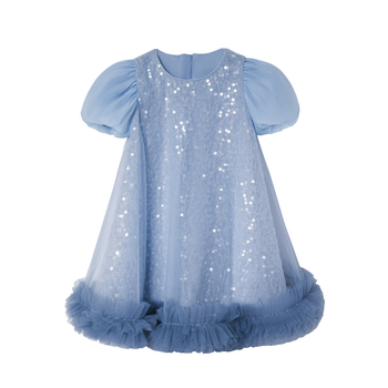 [Έτοιμο σε απόθεμα και αποστολή σε δευτερόλεπτα] Φόρεμα για κορίτσια 2025 Καλοκαιρινό νέο αμάνικο γιλέκο με φούστα mesh Ice Queen