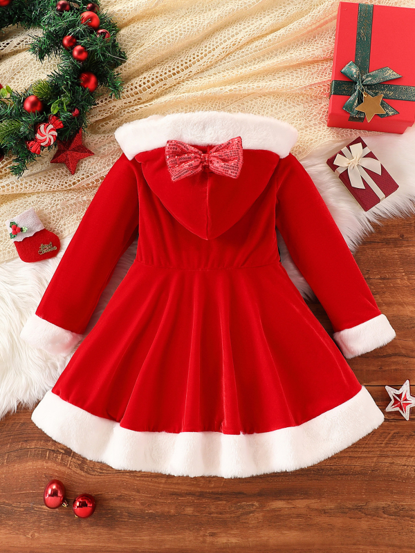Коледни дрехи за момичета с качулка с лосове, нови дрехи, коледни костюми, детска празнична коледна рокля