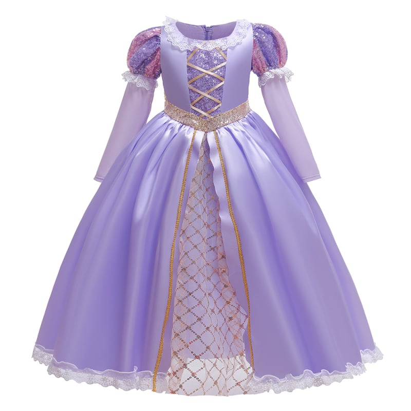 ebay Amazon Rochie Sofia pentru fete cu mânecă lungă, rochie de prințesă cu paiete și diamante, costum de Halloween pentru spectacole
