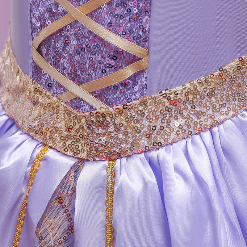 ebay Amazon Rochie Sofia pentru fete cu mânecă lungă, rochie de prințesă cu paiete și diamante, costum de Halloween pentru spectacole