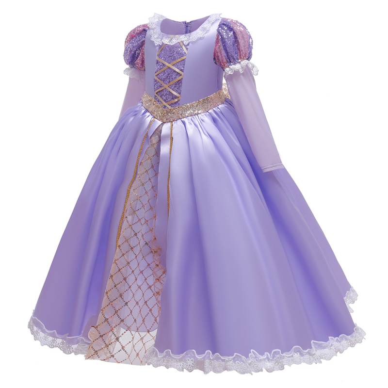 ebay Amazon Rochie Sofia pentru fete cu mânecă lungă, rochie de prințesă cu paiete și diamante, costum de Halloween pentru spectacole