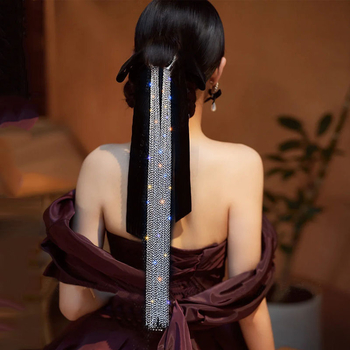 Euroopa ja Ameerika piiriülene liialdatud pikkade juuste kettidega mitmekihiline tutiga juuste aksessuaarid naiste luksuslikud elegantsed peakatted juuste templiga uus trend