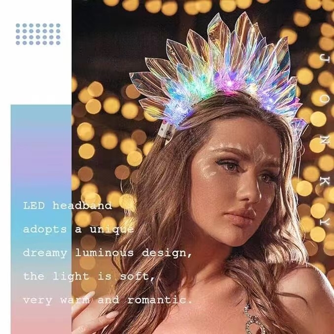 Halloween Gyermek Fejpánt Határokon Átnyúló Kreatív Világító Színes Fólia Fejpánt Karácsonyi Party Hangulat Beöltöztető Kellékek Fejfedők