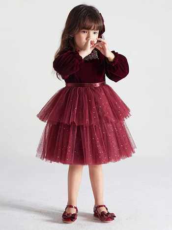 Φόρεμα για κορίτσια με μακριά μανίκια, φθινοπωρινό και χειμωνιάτικο φόρεμα, παιδικό βελούδινο φόρεμα με τούρτα, φόρεμα ξένου στυλ για κοριτσάκι, φόρεμα μωρού πριγκίπισσας