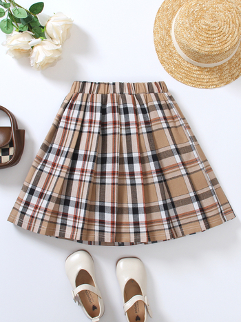 2025 m. Naujas europietiškas ir amerikietiškas tarpvalstybinis languotas sijonas mergaitėms, patogus pavasario ir vasaros koledžo stiliaus vienodas languotas sijonas