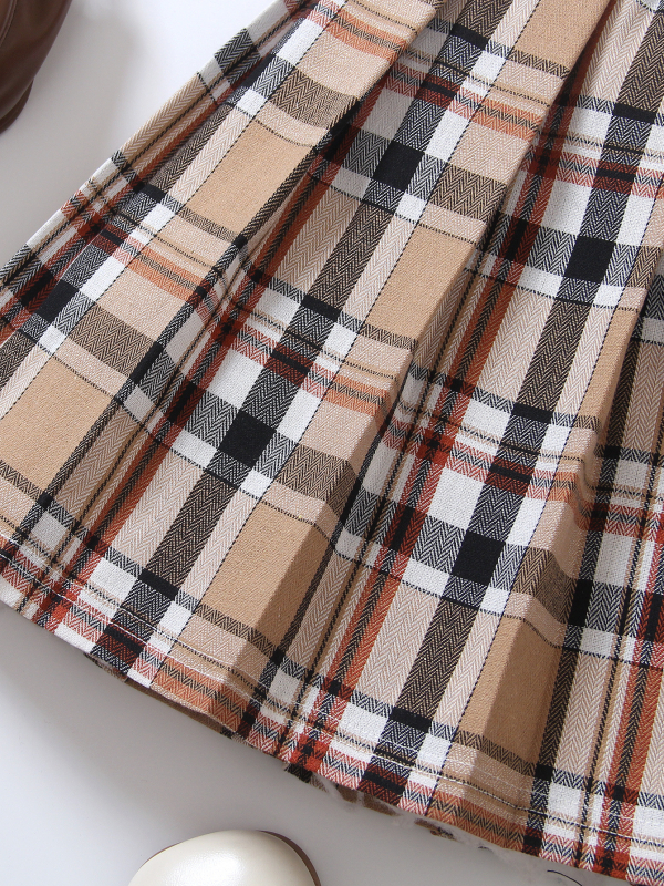 2025 m. Naujas europietiškas ir amerikietiškas tarpvalstybinis languotas sijonas mergaitėms, patogus pavasario ir vasaros koledžo stiliaus vienodas languotas sijonas