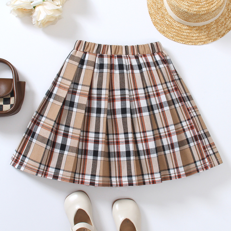 2025 m. Naujas europietiškas ir amerikietiškas tarpvalstybinis languotas sijonas mergaitėms, patogus pavasario ir vasaros koledžo stiliaus vienodas languotas sijonas