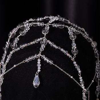 Spindinti nuotakos karūna Tiara Korėjietiško stiliaus super fėja krištolinis kutas antakių pakabukas kaktos ornamentas aukščiausios klasės vestuvių stiliaus aksesuarai