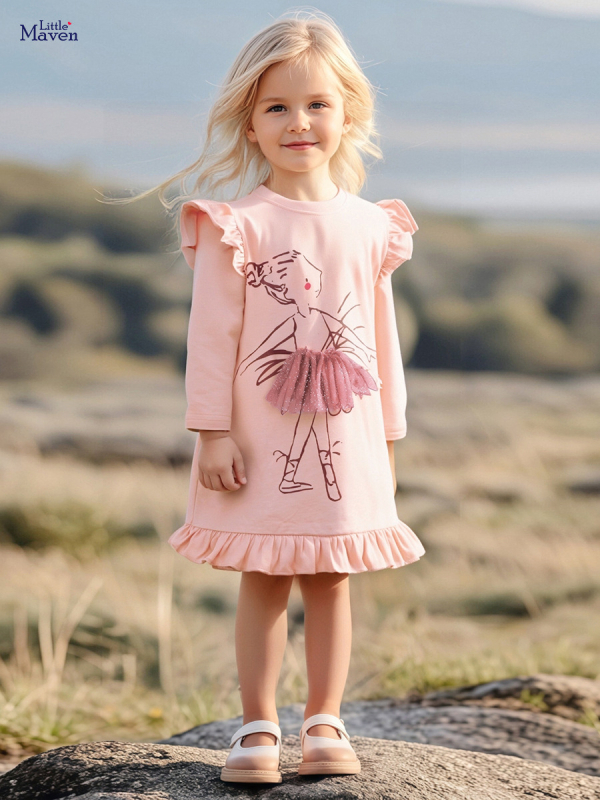 Little Maven jesenska haljina dugih rukava za djevojčice, europski i američki stil, slatka dječja haljina, prekogranična dječja odjeća, veleprodaja, dropshipping