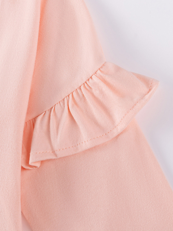 Φούστες για κορίτσια από το εργοστάσιο Source, χονδρική, Autum Lotus Leaf Sleeve, παιδικές φούστες με μανίκια, παιδικές φούστες από βαμβάκι με μεταφορά θερμότητας σε κινούμενα σχέδια