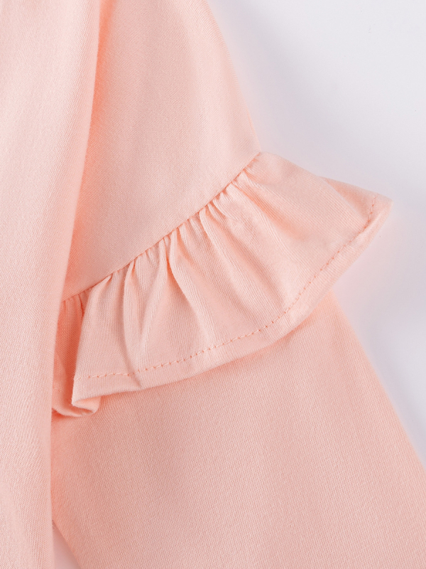 Izvor Tvornica Izvoz Djevojačke Suknje Veleprodaja Jesenske Dječje Suknje s Rukavima od Lista Lotosa Crtane Pamučne Dječje Suknje za Prijenos Topline