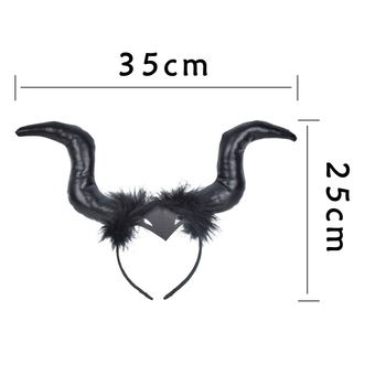 Лента за глава с вещица Maleficent Cosplay Girls Horn Hair Accessories Halloween Transgranic Supply Headband на едро
