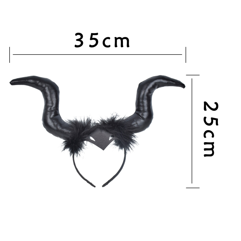 Лента за глава с вещица Maleficent Cosplay Girls Horn Hair Accessories Halloween Transgranic Supply Headband на едро