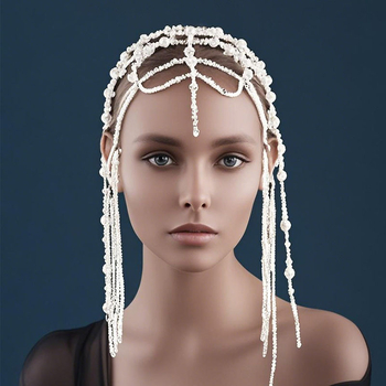 2025 m. originalus naujas akrilinis kutas, balta plaukų grandinėlė, karnavalinis kutas, tinklelio skrybėlė, Helovino papuošalai, kryžminis kraštas