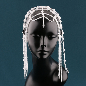 2025 m. originalus naujas akrilinis kutas, balta plaukų grandinėlė, karnavalinis kutas, tinklelio skrybėlė, Helovino papuošalai, kryžminis kraštas