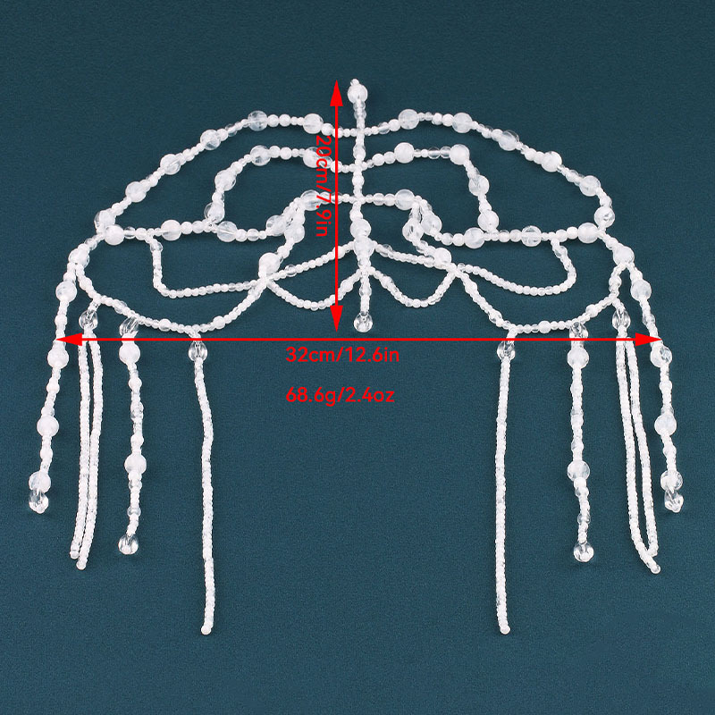2025 m. originalus naujas akrilinis kutas, balta plaukų grandinėlė, karnavalinis kutas, tinklelio skrybėlė, Helovino papuošalai, kryžminis kraštas
