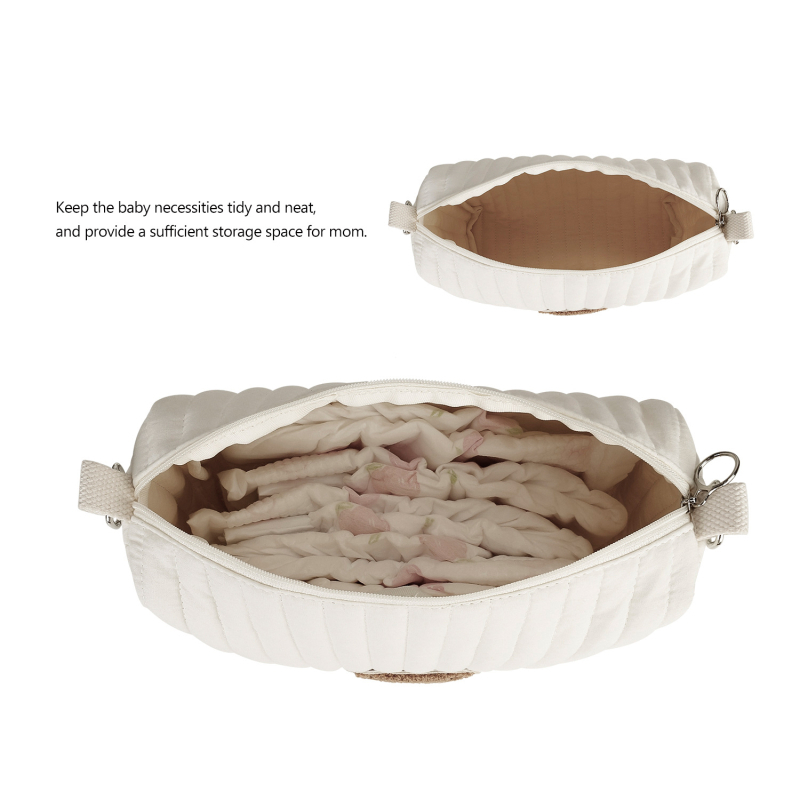 Geantă mică din bumbac pur, geantă simplă cu ursuleț brodat, geantă de cosmetice, geantă de toaletă ușoară, geantă de călătorie pentru bebeluși, geantă de cosmetice pentru scutece