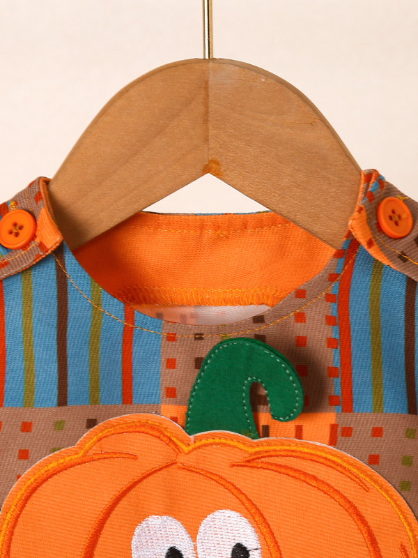 Διασυνοριακό Εξωτερικό Εμπόριο Βρεφικής Κολοκύθας Halloween Φθινόπωρο και Χειμώνας Νέα Καρό Ολόσωμη Φόρμα Κινούμενα Σχέδια Αμάνικη Εκδρομή Κοστούμι με Σέρνεται