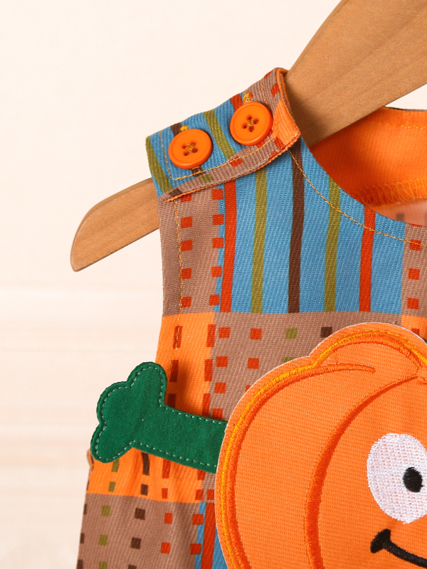 Διασυνοριακό Εξωτερικό Εμπόριο Βρεφικής Κολοκύθας Halloween Φθινόπωρο και Χειμώνας Νέα Καρό Ολόσωμη Φόρμα Κινούμενα Σχέδια Αμάνικη Εκδρομή Κοστούμι με Σέρνεται