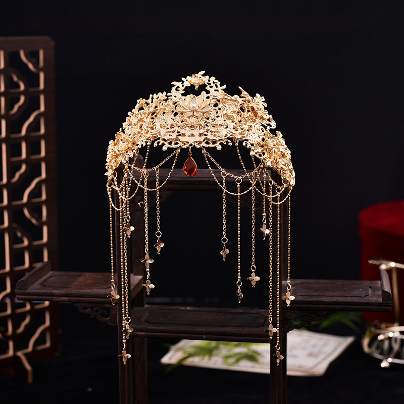 Vakarų regiono princesės aksesuarai, kutais puošti plaukų lankeliai, egzotiški Dunhuang stiliaus plaukų aksesuarai, plaukų karūnėlės, antikvariniai senovės kinų drabužių aksesuarai