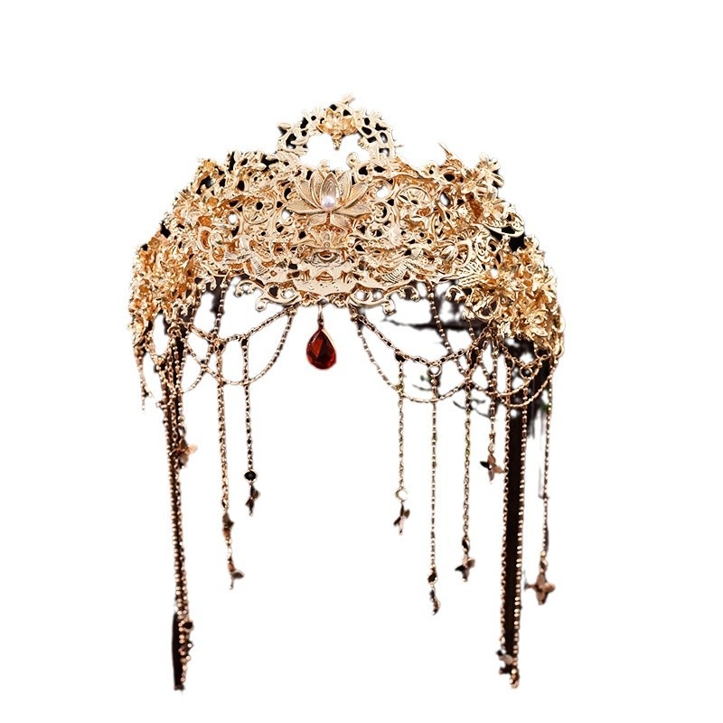 Vakarų regiono princesės aksesuarai, kutais puošti plaukų lankeliai, egzotiški Dunhuang stiliaus plaukų aksesuarai, plaukų karūnėlės, antikvariniai senovės kinų drabužių aksesuarai